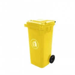 Plastmasas atkritumu konteineri ar 2 riteņiem 240L, dzeltens