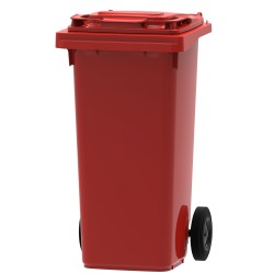 Plastmasas atkritumu konteiners ar 2 riteņiem 120L, sarkans