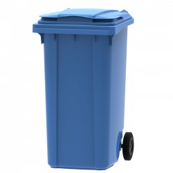 Plastmasas atkritumu konteineris ar 2 riteņiem 240L, zils