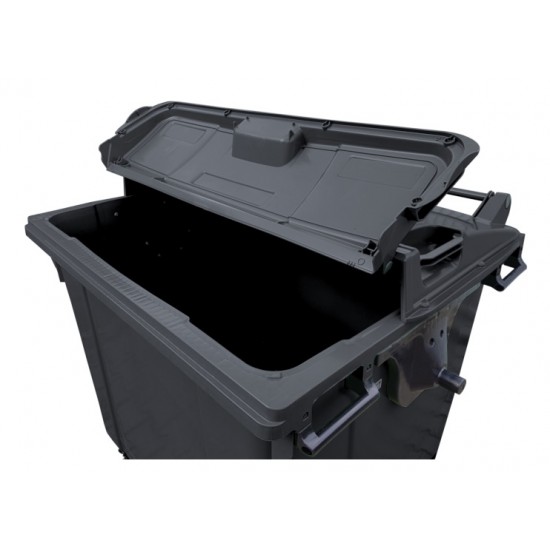 Plastmasas konteiners ar 4 riteņiem 1100L ar SPLIT vāku, zils