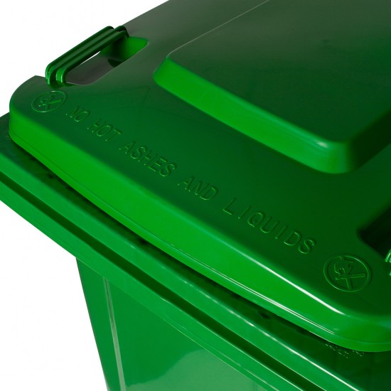 Plastmasas atkritumu konteineris ar 2 riteņiem 240L, zaļš