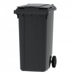 Plastmasas atkritumu konteineris ar 2 riteņiem 240L, pelēks