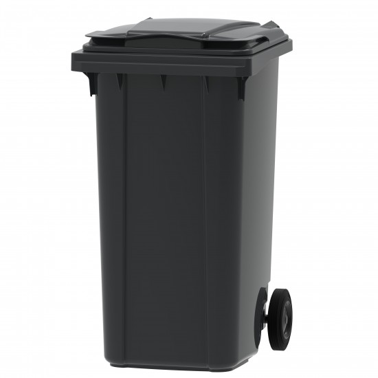 Plastmasas atkritumu konteineris ar 2 riteņiem 240L, pelēks