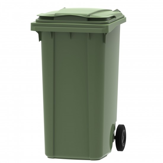 Plastmasas atkritumu konteineris ar 2 riteņiem 240L, zaļš